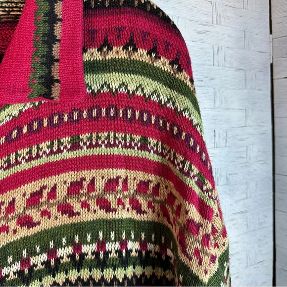 Tiara vintage cardigan Nordic Knit Zip Up Cardigan Sweater 90’s Y2K cottage core - Picture 6 of 9